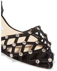 schwarze verzierte Wildleder Ballerinas von Jimmy Choo