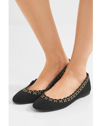 schwarze verzierte Wildleder Ballerinas von MICHAEL Michael Kors