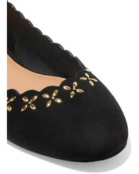 schwarze verzierte Wildleder Ballerinas von MICHAEL Michael Kors