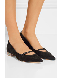 schwarze verzierte Wildleder Ballerinas von Sophia Webster