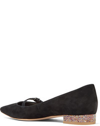 schwarze verzierte Wildleder Ballerinas von Sophia Webster