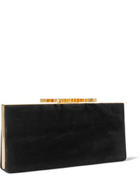 schwarze verzierte Wildleder Clutch von Jimmy Choo