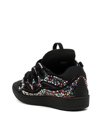 schwarze verzierte Wildleder niedrige Sneakers von Lanvin