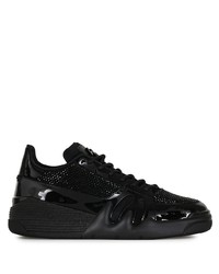 schwarze verzierte Wildleder niedrige Sneakers von Giuseppe Zanotti