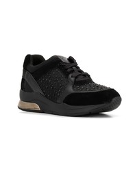 schwarze verzierte Wildleder niedrige Sneakers von Liu Jo