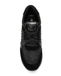 schwarze verzierte Wildleder niedrige Sneakers von Liu Jo