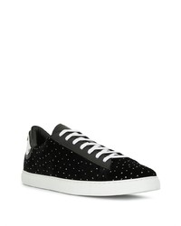 schwarze verzierte Wildleder niedrige Sneakers von DSQUARED2