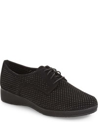 schwarze verzierte Wildleder Oxford Schuhe