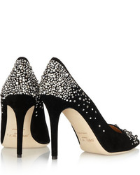 schwarze verzierte Wildleder Pumps von Jimmy Choo