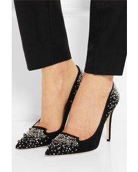 schwarze verzierte Wildleder Pumps von Jimmy Choo