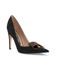 schwarze verzierte Wildleder Pumps von Sergio Rossi