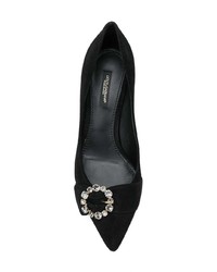 schwarze verzierte Wildleder Pumps von Dolce & Gabbana