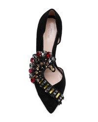 schwarze verzierte Wildleder Pumps von Paula Cademartori