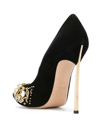 schwarze verzierte Wildleder Pumps von Casadei