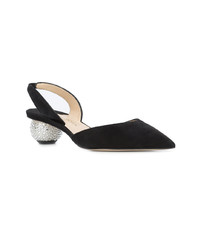 schwarze verzierte Wildleder Pumps von Paul Andrew