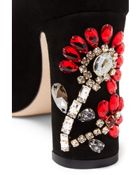 schwarze verzierte Wildleder Pumps von Dolce & Gabbana