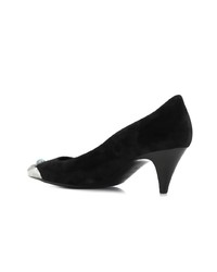 schwarze verzierte Wildleder Pumps von Saint Laurent