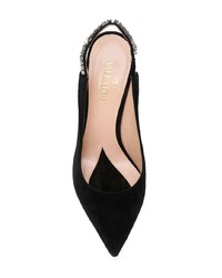 schwarze verzierte Wildleder Pumps von Valentino