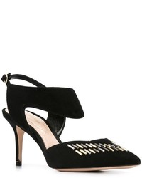 schwarze verzierte Wildleder Pumps von Nicholas Kirkwood