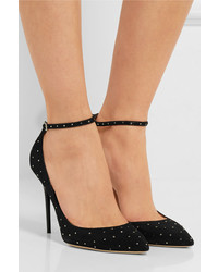 schwarze verzierte Wildleder Pumps von Jimmy Choo