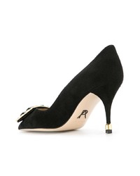 schwarze verzierte Wildleder Pumps von Paul Andrew