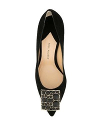 schwarze verzierte Wildleder Pumps von Paul Andrew