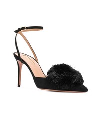 schwarze verzierte Wildleder Pumps von Aquazzura