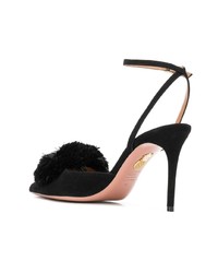 schwarze verzierte Wildleder Pumps von Aquazzura