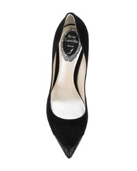 schwarze verzierte Wildleder Pumps von Rene Caovilla