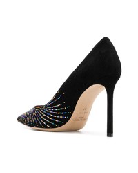 schwarze verzierte Wildleder Pumps von Jimmy Choo