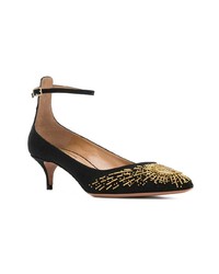 schwarze verzierte Wildleder Pumps von Aquazzura