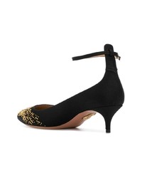 schwarze verzierte Wildleder Pumps von Aquazzura