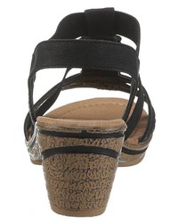schwarze verzierte Wildleder Sandaletten von Supremo