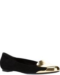 schwarze verzierte Wildleder Slipper von Alexander McQueen