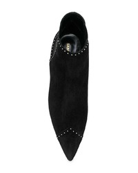 schwarze verzierte Wildleder Stiefeletten von Saint Laurent