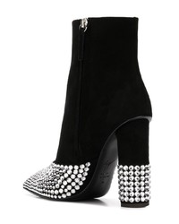 schwarze verzierte Wildleder Stiefeletten von Giuseppe Zanotti Design