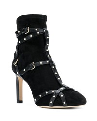 schwarze verzierte Wildleder Stiefeletten von Jimmy Choo