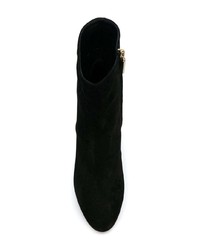 schwarze verzierte Wildleder Stiefeletten von Dolce & Gabbana