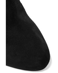 schwarze verzierte Wildleder Stiefeletten von Christian Louboutin