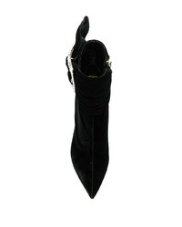 schwarze verzierte Wildleder Stiefeletten von Alexandre Vauthier