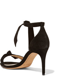 schwarze verzierte Wildledersandalen von Alexandre Birman