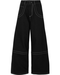 schwarze weite Hose aus Jeans von Maison Margiela