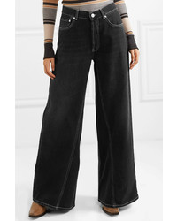 schwarze weite Hose aus Jeans von Ganni