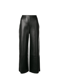 schwarze weite Hose aus Leder von Federica Tosi