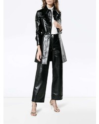 schwarze weite Hose aus Leder von Calvin Klein 205W39nyc