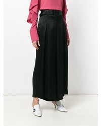 schwarze weite Hose mit Blumenmuster von Etro