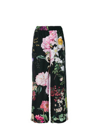 schwarze weite Hose mit Blumenmuster von P.A.R.O.S.H.