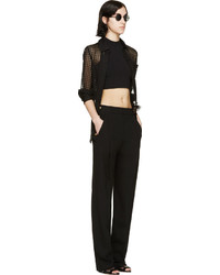 schwarze weite Hose von Anthony Vaccarello