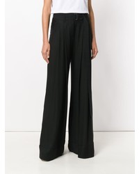 schwarze weite Hose von Ann Demeulemeester Blanche