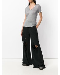 schwarze weite Hose von T by Alexander Wang